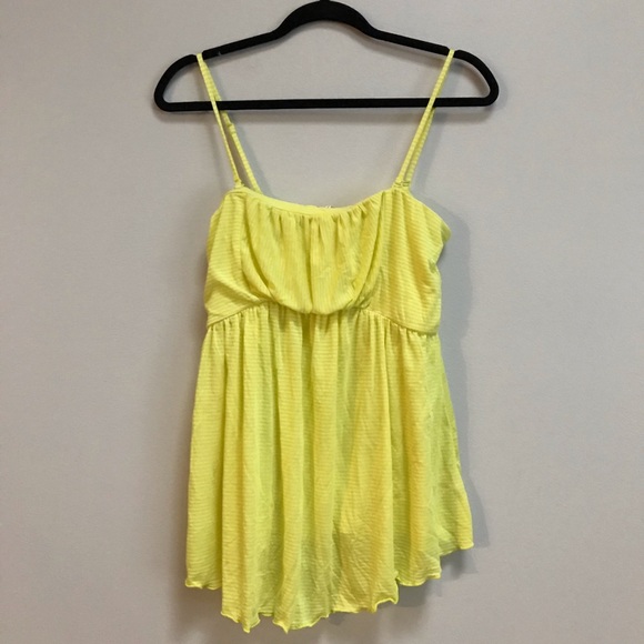 Free People Yellow striped tank top - Size Medium - Picture 1 of 7